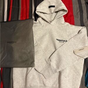 Essentials Light Gray Hoodie Sweater for Men